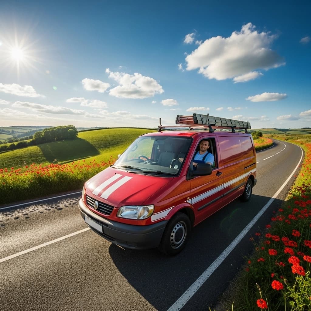 Emergency plumber in Sydney attending an emergency job in working van